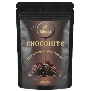 Glivia Dark Chocolate Wax Powder for Women & Men | Aloe Vera & Herbal Facial Hair Removal Formula | Painless Face Body Bikini Waxing Solution | Natural Hair Wax Powder for Smooth Skin at Home | 100g